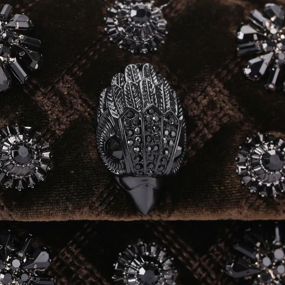 Kurt Geiger London Mini Velvet Kensington Bag in Brown/Black - Picture 4 of 5